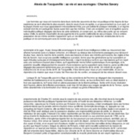Alexis de Tocqueville : sa vie et ses ouvrages  / par Charles Savary,..