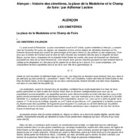 Alençon : histoire des cimetières : la place de la Madeleine et le Champ de foire  / Adhémard Leclère